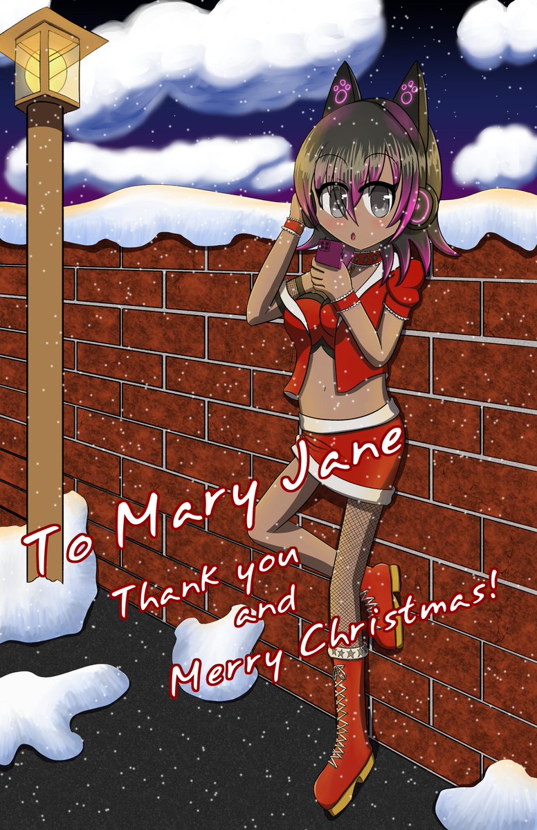 ShurieVr's tweet image. First of the Christmas illustrations is done! here&apos;s @Mary_JaneVT listening to some cool tunes under the snow.
I&apos;m actually pretty proud of the result, I hope you&apos;ll like it :)