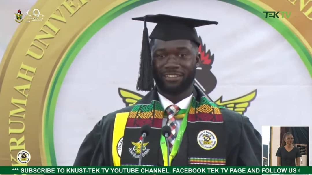 CampusHypeCrew's tweet image. The Valedictorian for the College of Engineering class of 2025;

Master Opoku Ware Otuo Serebour, from Opoku Ware school with a CWA of 86.75!

He studied General Arts and later sat for Physics and Chemistry to qualify for admission into Engineering at KNUST.

#CampusHypeCrew🇬🇭