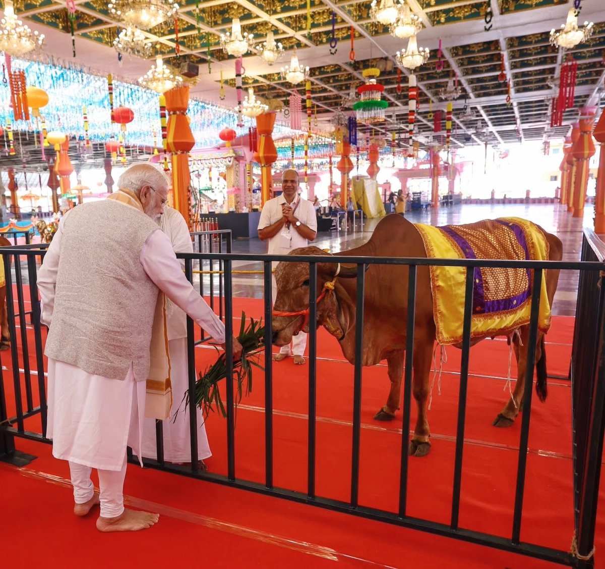 Hon’ble PM Shri <a href="/narendramodi/">Narendra Modi</a> ji participated in the Gaudan Ceremony at the Sri Sathya Sai Central Trust, where cows were distributed to farmers as a symbol of Seva and rural empowerment.

The Trust has been working actively for animal welfare and holistic development, ensuring