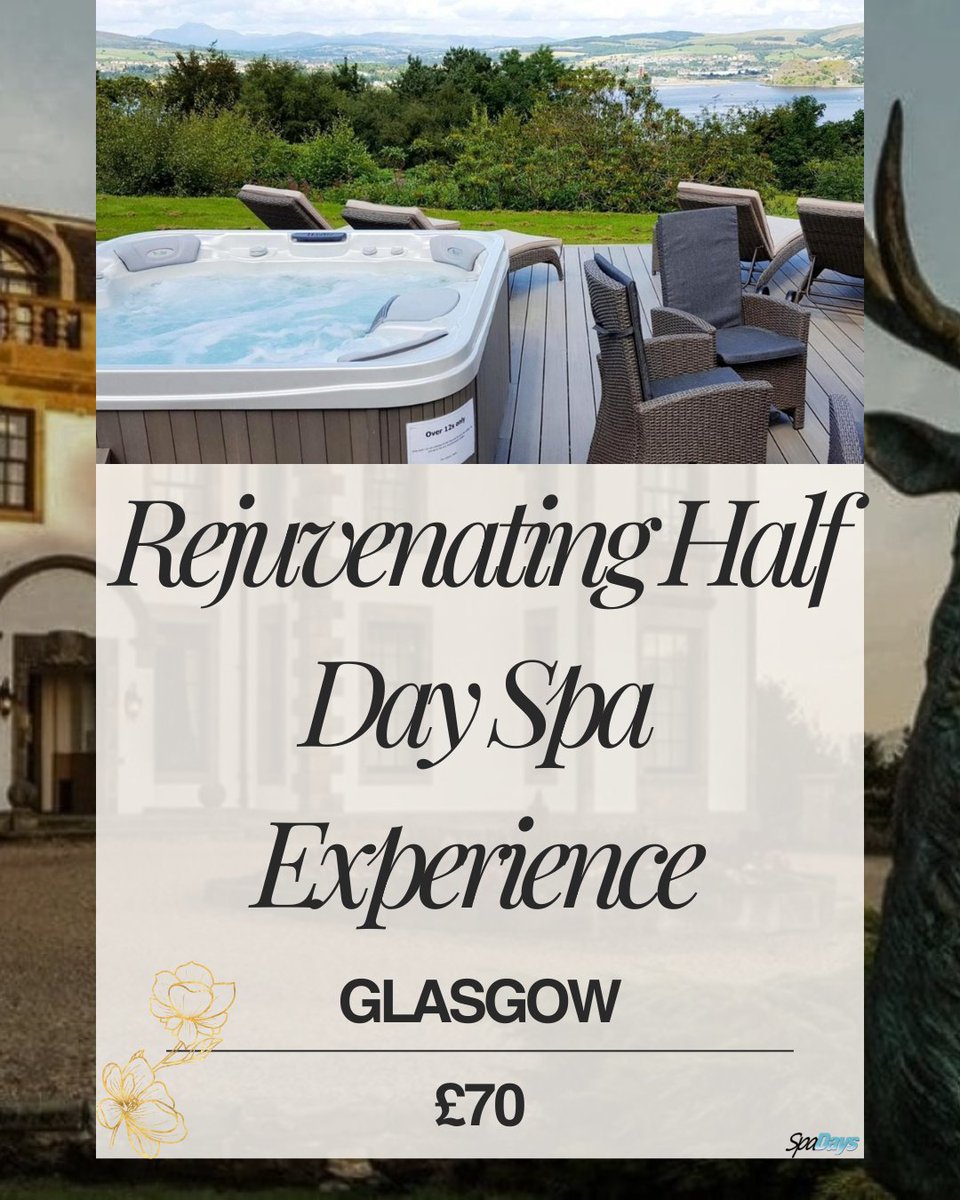 spadayscouk's tweet image. Unwind in style ✨
 Rejuvenating Half Day Spa Experience in Glasgow — £70
Relax, recharge, repeat.
Book here-&amp;gt; spadays.co.uk/product/rejuve…
#GlasgowSpa #Wellness #SpaDay #Relaxation