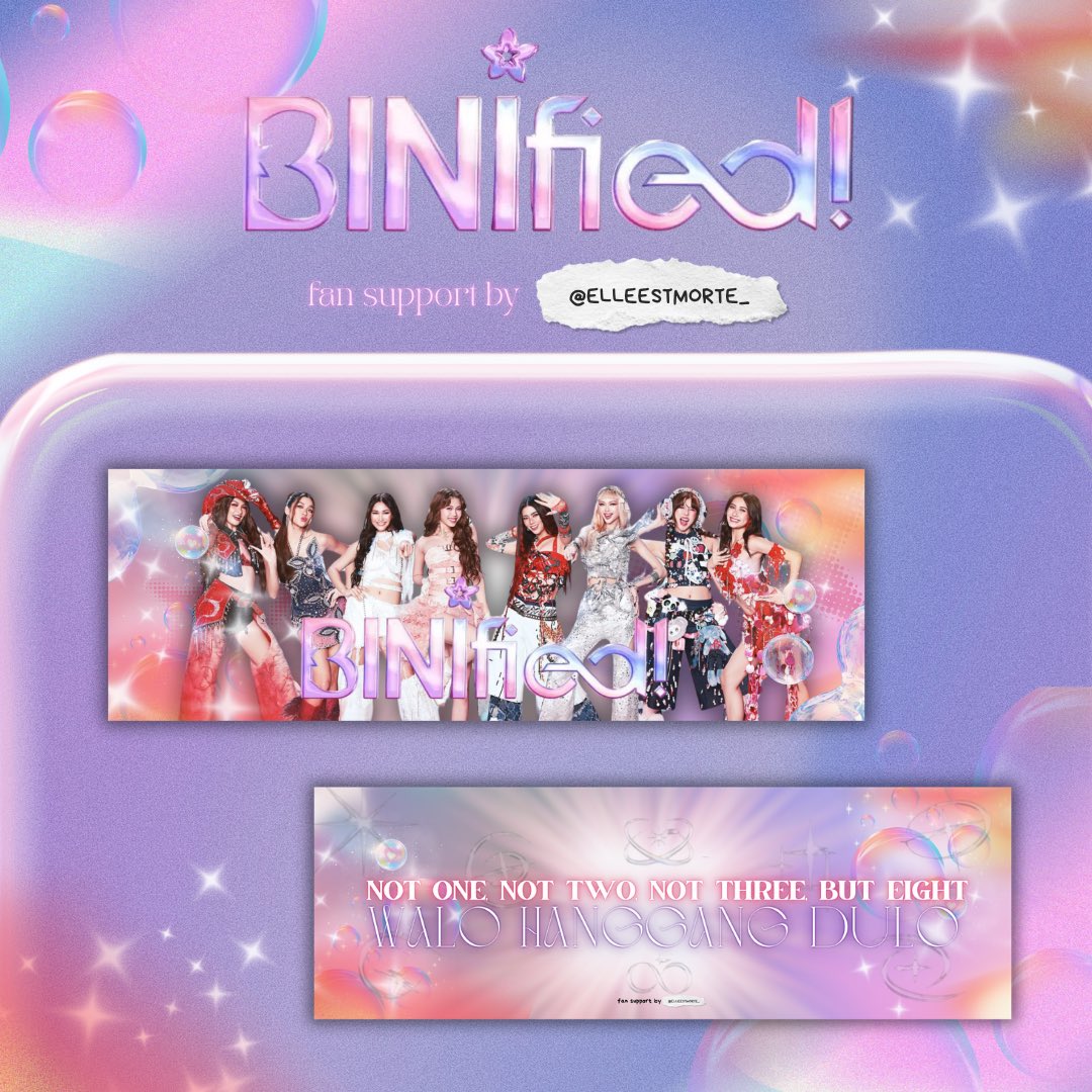 BINIFIED Year-End CONCERT FAN SUPPORT by: <a href="/Elleestmorte_/">mazi, RN⚕</a>

BINI in their different eras 🌸

• Like, rt &amp; mbf (show proof)
• 1:1 ratio 
• Time &amp; Loc : TBA
• Open for trades
• Open for Donations (w perks) forms.gle/jM9ofxMzf2HsNC…

#BINIfied #BINIPHArena #BINIYearEndParty #BINI