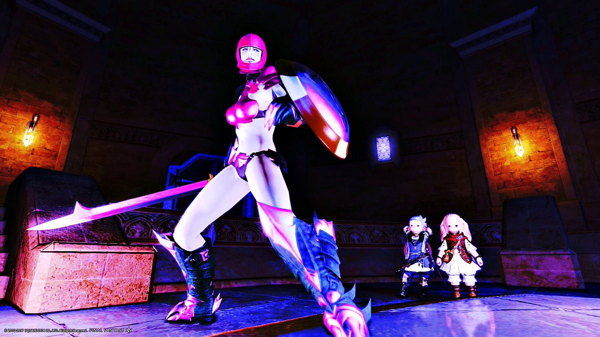 umiossan's tweet photo. #2025novroegadyn 
今更ながら・・・

「もし、あなたがタンクだったら？」

「サイコミュ搭載ルガ子」

画質が荒い・・・

#FFXIV https://t.co/ocv48sMSxc