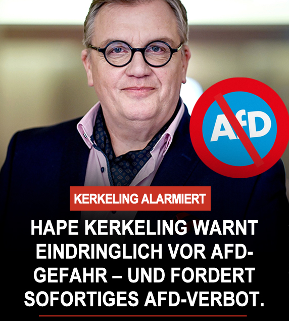 Kerkeling fällt nur noch durch Rumpöbeln auf.

Hape Kerkeling warnt eindringlich vor der AfD, die er als massive Bedrohung für die Demokratie in Deutschland bezeichnet. Bei der Verleihung des Eugen-Bolz-Preises ruft er zum aktiven Widerstand auf und fordert ein konsequentes