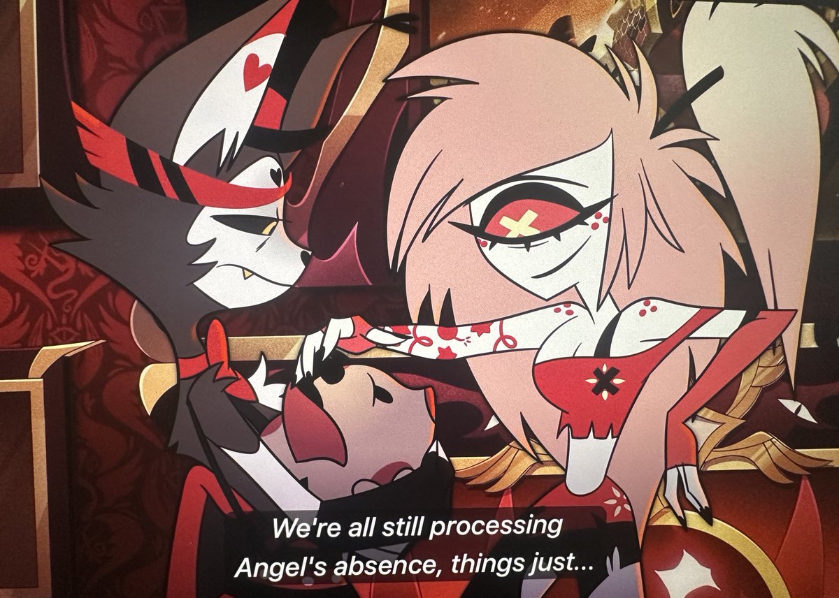 British_queer's tweet image. angels gonna come back to the hotel and fat nuggets is gonna be fucking obese bc husk turns out to be one of those animal dads that swears he doesnt want anything to do with it but then loves it more than air