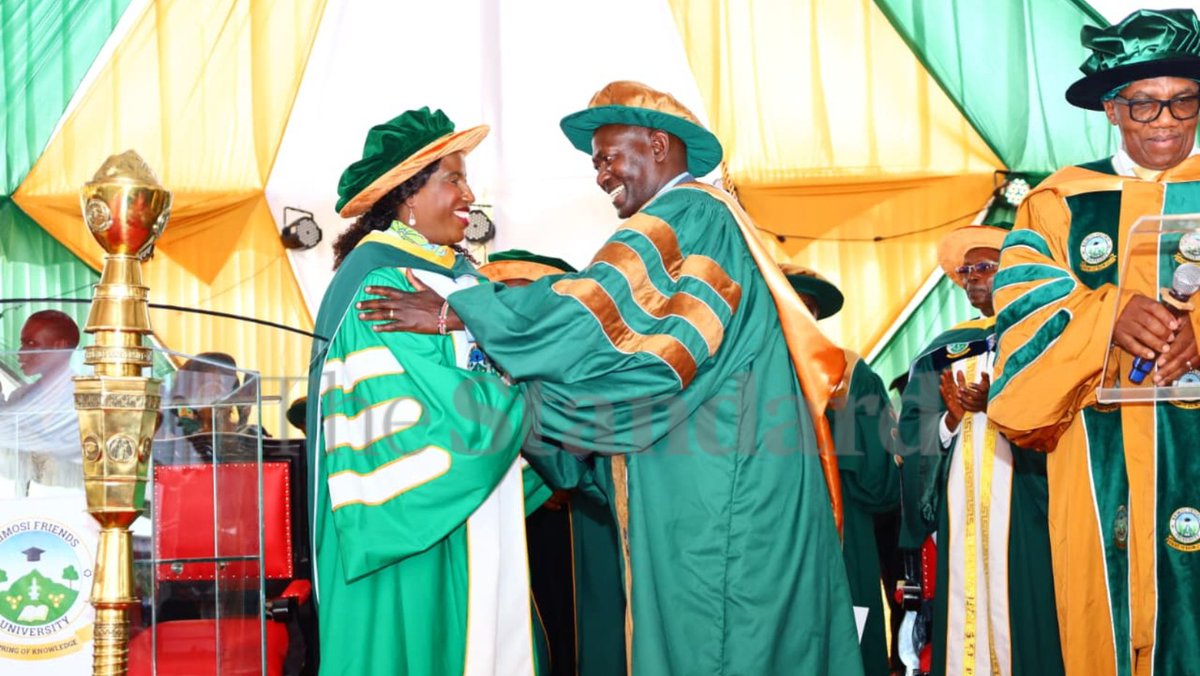 StandardKenya's tweet image. Prof. Peter Mwita has been installed as the first Vice Chancellor of Kaimosi Friends University (KAFU). The event, held at the Vihiga-based institution, was attended by the PS for Higher Education Beatrice Inyangala, and the Chairman of the University Council, Prof. Stanley…