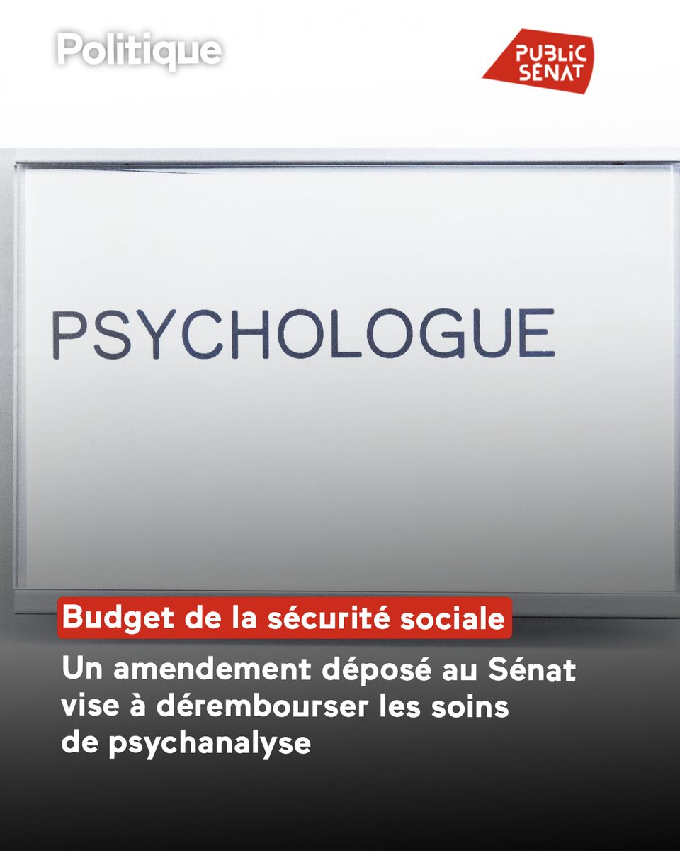Déposé au Sénat par des élus centristes, un amendement au PLFSS propose la fin du remboursement des actes et prestations « se réclamant de la psychanalyse », afin de faire des économies.
➡️ go.publicsenat.fr/Cmv