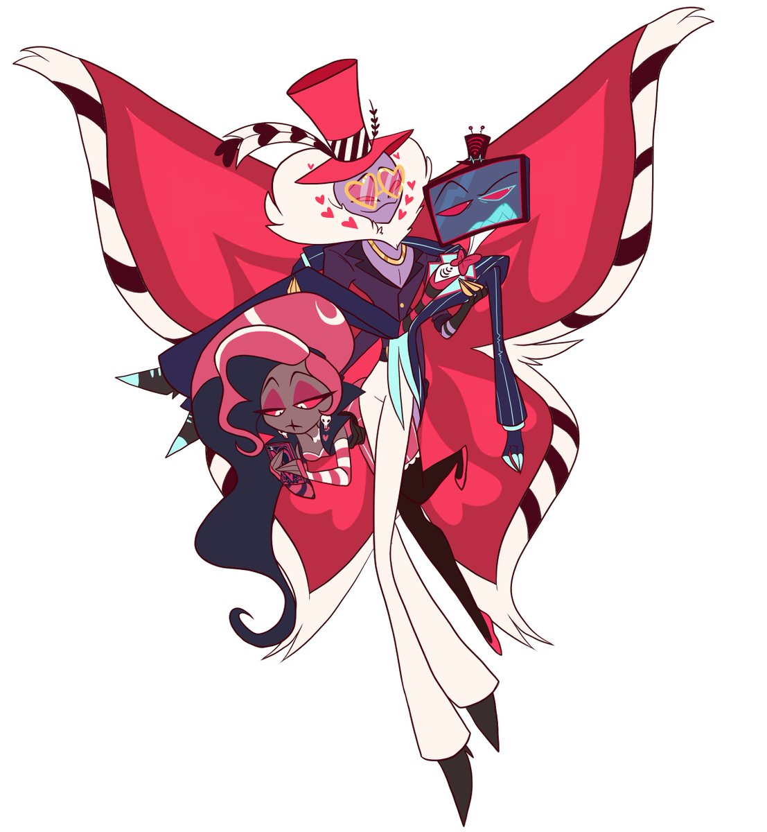 giggled ehhehe val carrying his lil guy and gal #hazbinhotelseason2