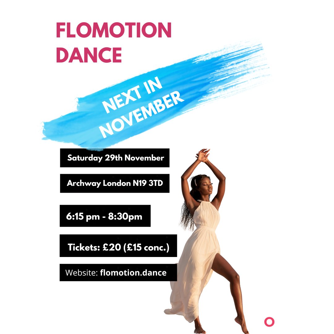 Next Flomotion Dance is Saturday 29th November in Archway N19.

No steps to learn, just conscious dance where you lose yourself to the music...

Book online.

#EcstaticDance #MindfulMovement #DanceForWellbeing