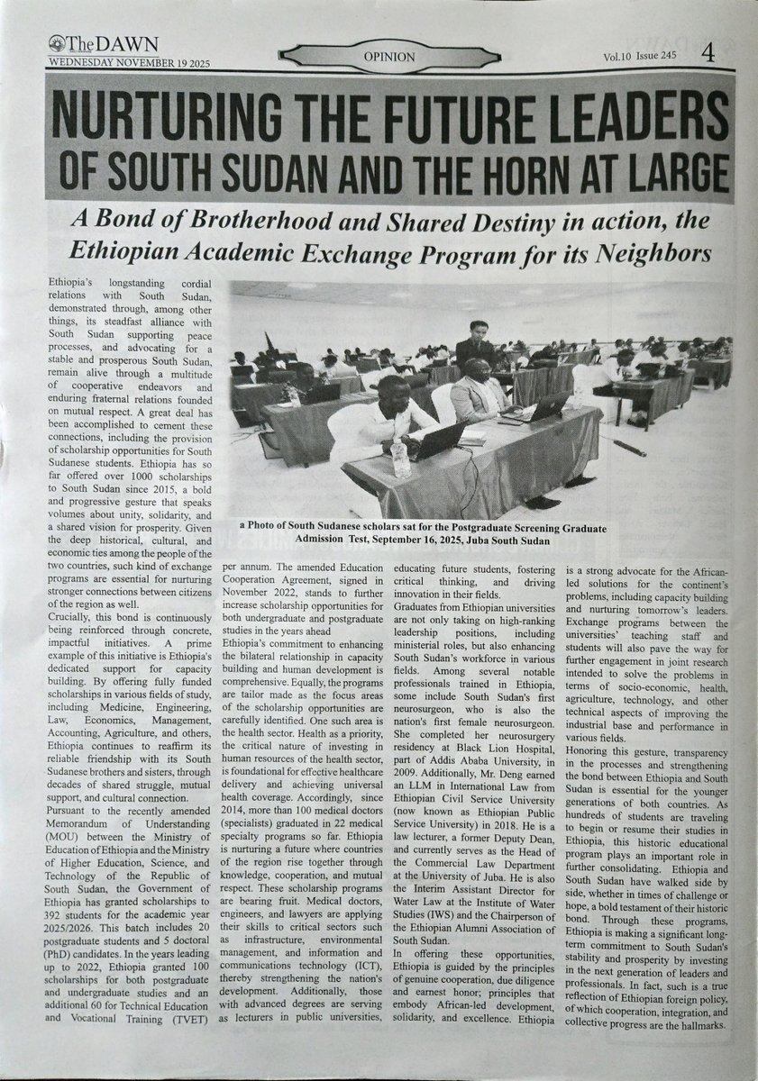 ETEmbassyJUB's tweet image. Nurturing the Future Leaders of 🇸🇸 &amp;amp; the Horn at Large; A Bond of Brotherhood &amp;amp; Shared Destiny in Action, 🇪🇹&apos;s Academic Exchange Program. Explore👇🇪🇹🇸🇸 #ETScholarship
@MFAEthiopia @GHessebon @SMHaderaAbera @BerhanuTsegaye @AmbNebiatG @DelilKedir @AmbZerihunAbebe @AmbNebiyuTedla