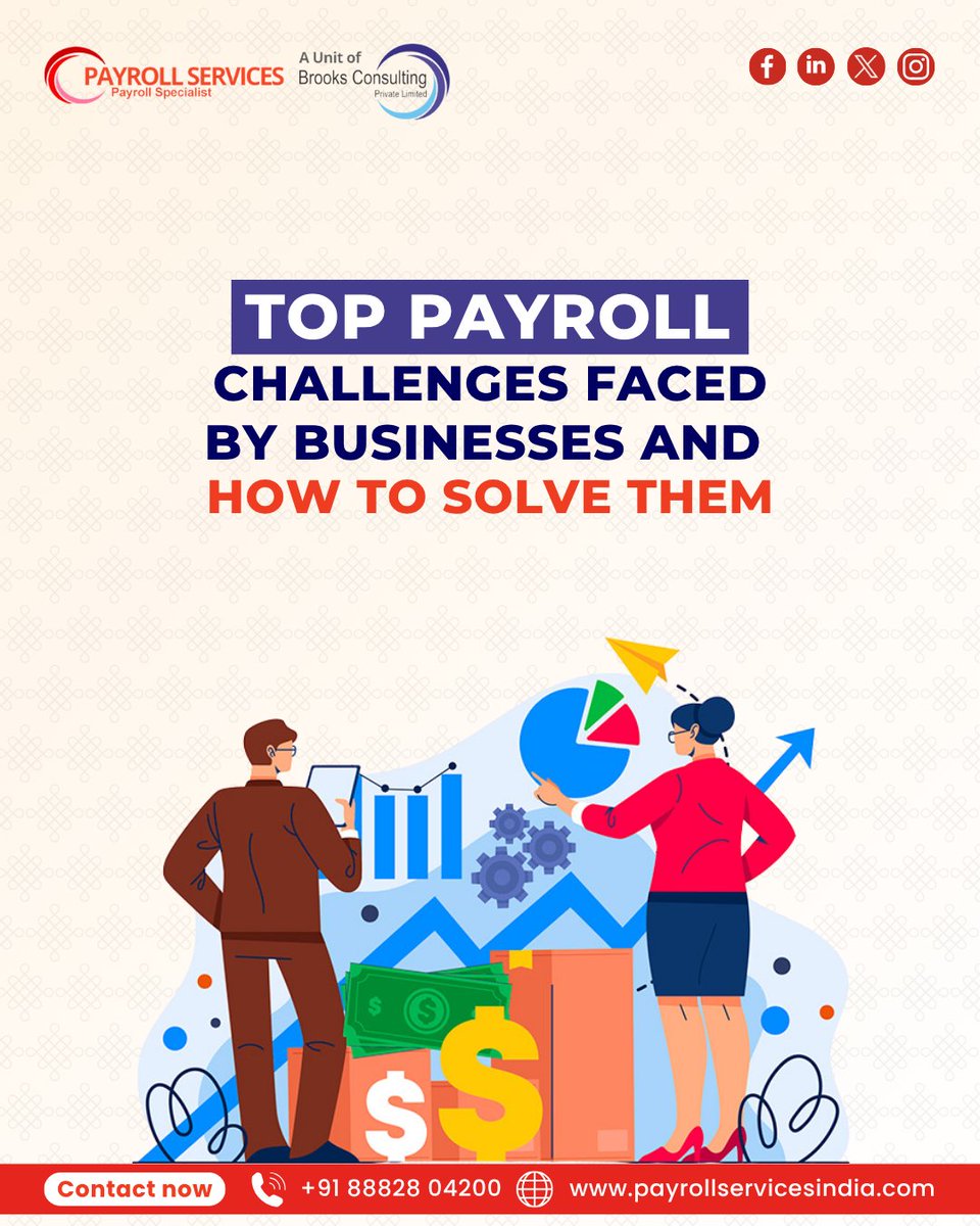 BrooksPayroll's tweet image. 😵💼 Top Payroll Challenges Faced by Businesses and How to Solve Them✅⚙️

Read Now:- shorturl.at/8kKDT
.
.
.
#payrollchallenges #payrollsolutions #hrtech #payrollmanagement #businessgrowth 
#smartbusiness  #payrollservicesindia #brooksconsulting #payrollservices