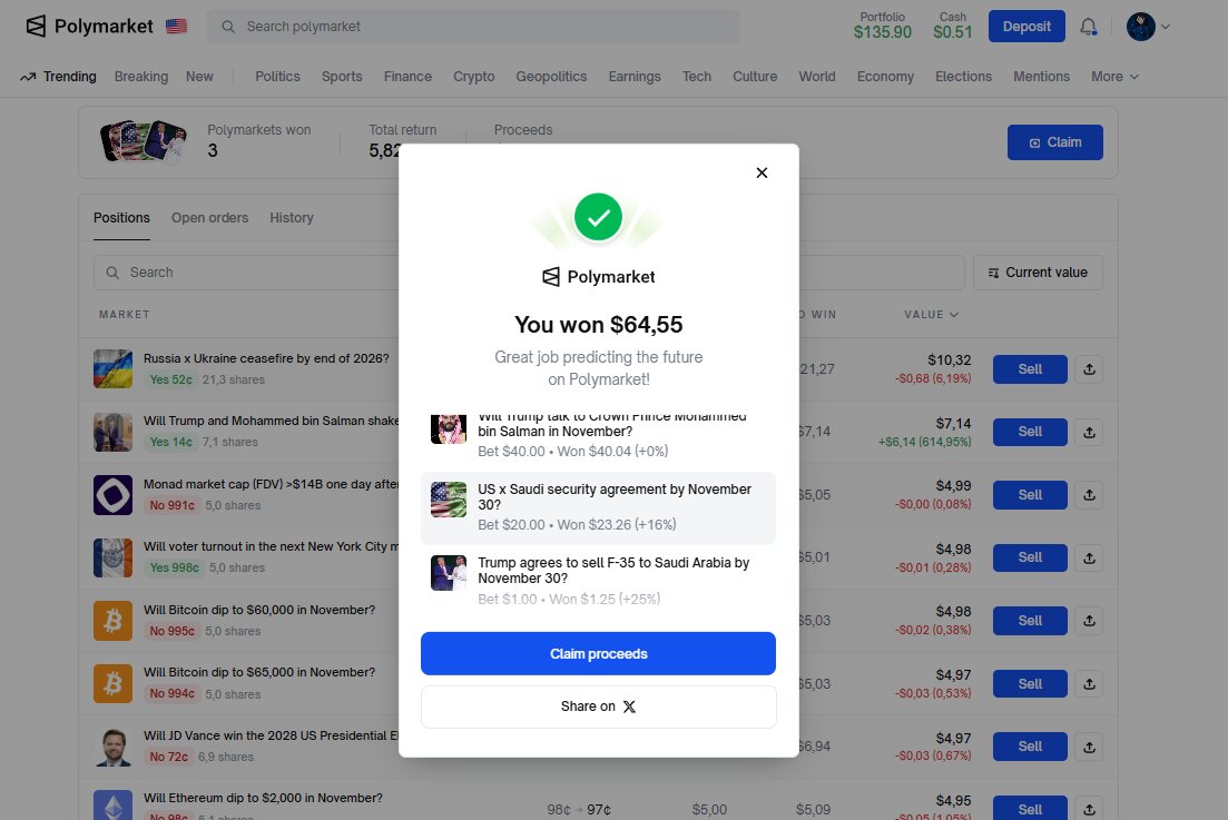 _Polina_X's tweet image. I just won $64,55 on @Polymarket!

Join me and put your money where your mouth is: poly.market/wFVGlMx