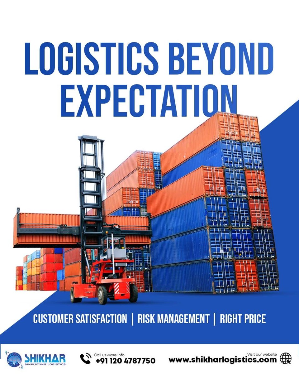 ShikharLogistic's tweet image. Delivering logistics beyond expectation! At Shikhar Logistics, we prioritize customer satisfaction, manage risks efficiently, and offer the right price every time. Your cargo, our commitment. 🚚📦📈
#LogisticsExperts #SupplyChainSolutions #ShikharLogistics #FreightForwarding