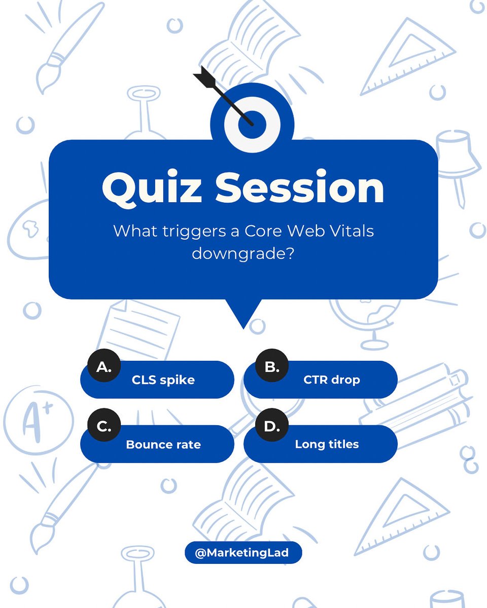 marketing_lad's tweet image. 🎯 Test your SEO IQ! Do you know what really impacts Core Web Vitals?
Drop your answer below 👇
.
.
.
.
.
#SEOTips #WebPerformance
