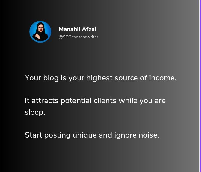 cheemafatima91's tweet photo. Your blog is your highest income opportunity.
Learn how to turn blogs into assets.
1. Always choose a profile-able niche.
2. Set up with proper hosting and design.
3. Create valuable content consistency.
4. Built email list and monetized
https://t.co/cZW8SDOWDR
#blogwriting https://t.co/V9YPGIXowE