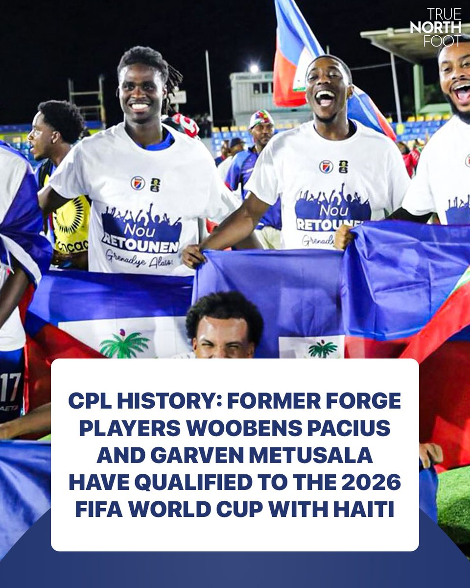 truenorthfoot's tweet photo. 🇭🇹🇨🇦 CPL history: Former Forge players Woobens Pacius and Garven Metusala qualified for the 2026 FIFA World Cup with Haiti after a 2-0 victory over Nicaragua. It's the first time a former or current Canadian Premier League player has qualified for a World Cup with their national team. #CanPL
📸 Concacaf