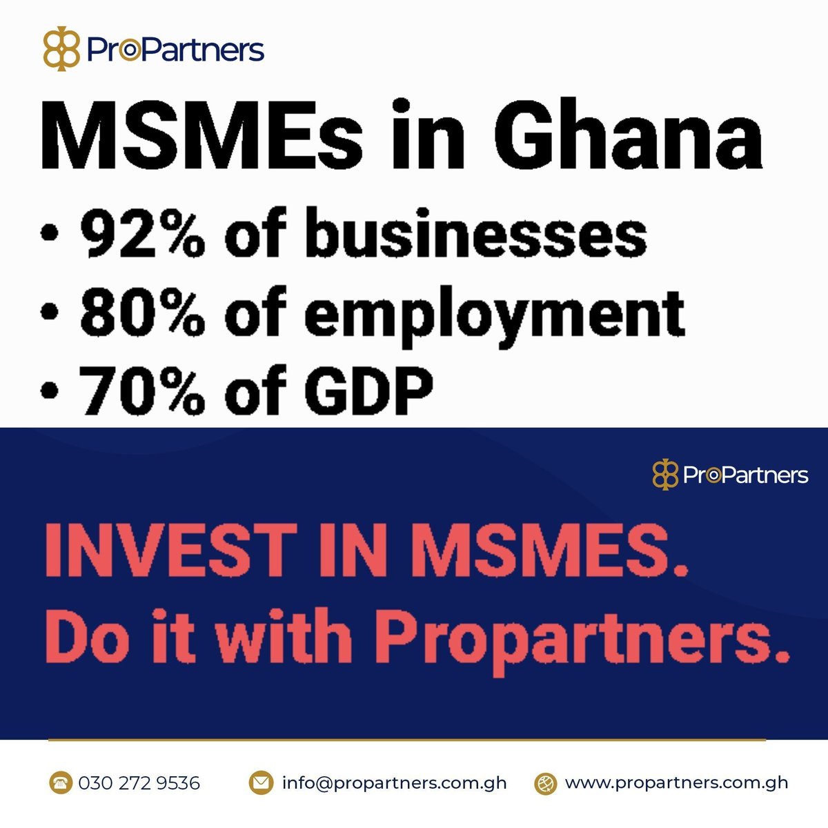 propartnersgh's tweet image. Closing the funding gap for MSMEs and Startups through early-stage business investments. 

Propartners is an Investment Crowdfunding Intermediary and Crowdfunding Platform licensed by SEC. 

#Propartners #Crowdfunding #Investing #Fundraising #MSMEs #Startups #Ghana #SEC