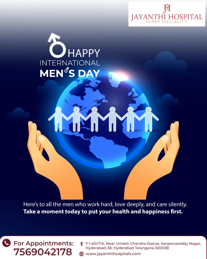 JayanthiHsptls's tweet image. This International Men&apos;s Day, let’s celebrate responsibility, and well-being. Men often ignore their health, but early check-ups can prevent major issues. At Jayanthi Hospitals, we offer comprehensive care, ensuring every man leads a healthier life.
#InternationalMensDay