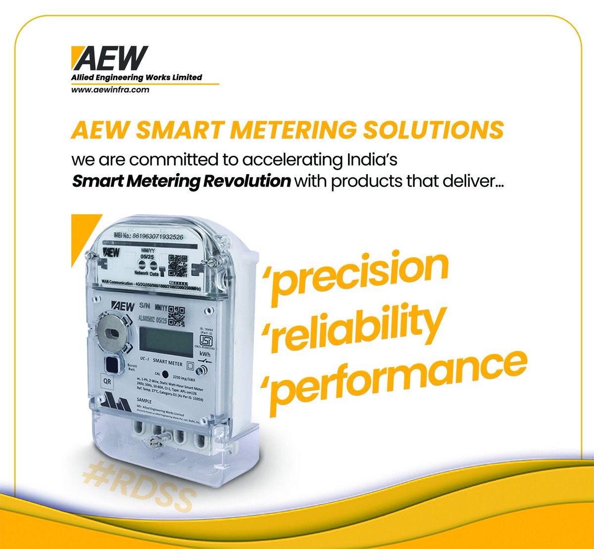 AEWLimited's tweet image. AEW #SmartMeters are designed to empower #DISCOMs at every stage frm design to deployment ensuring zero defect manufacturing &amp;amp; the agility to meet peak project demands reaffirming commitment to supporting India’s energy transition.Powering #SmartUtilities. Enabling #SmarterCities