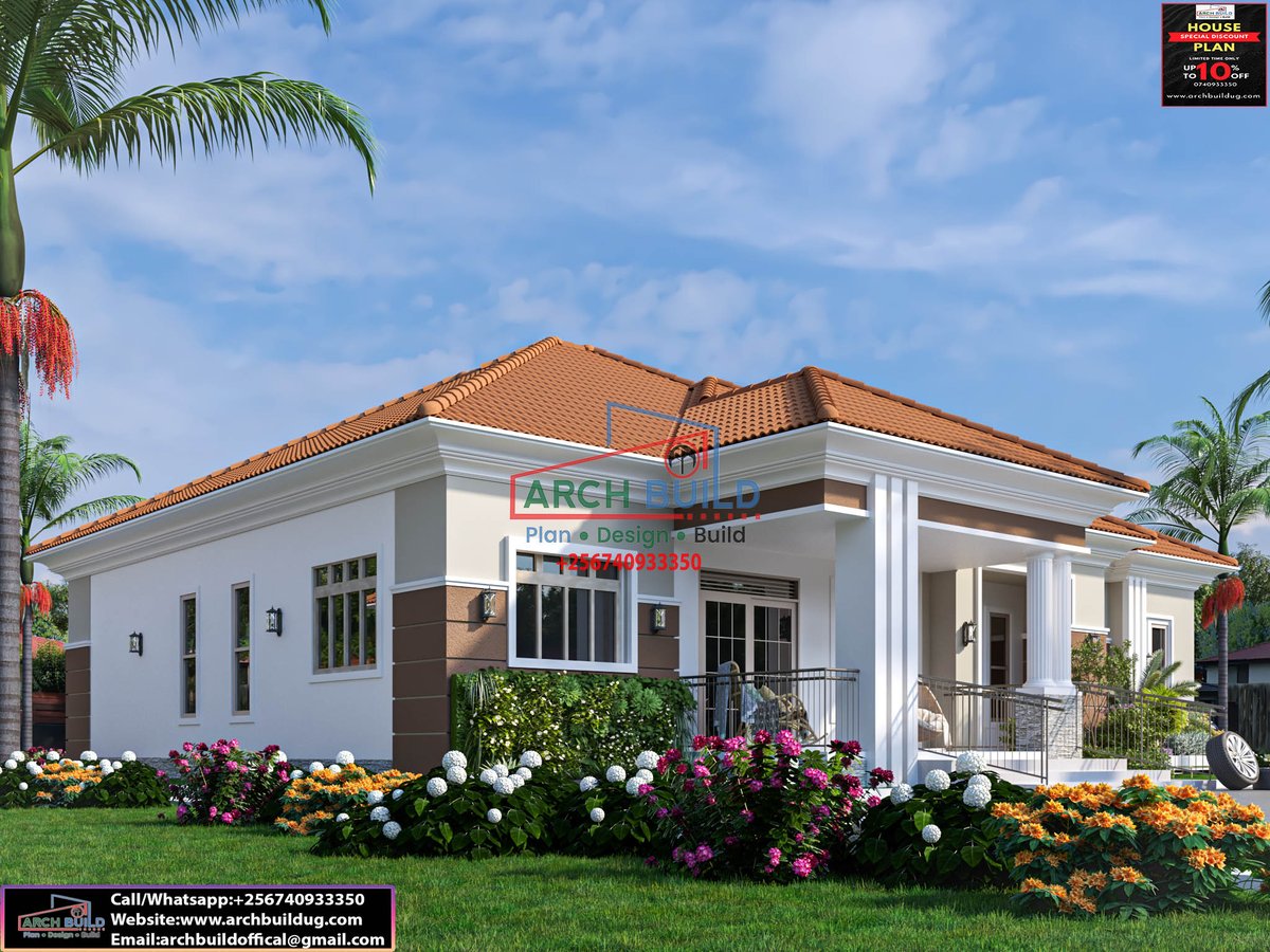 5–Bedroom modern home designed to fit on a plot of 100*100 ft      GROUND FLOOR      
• Sitting room      
• Outdoor lounge      
• Indoor dining      
• Outdoor dining      
• Open kitchen      
• Breakfast dining      
• Pantry      
• Laundry      
• Kitchen veranda