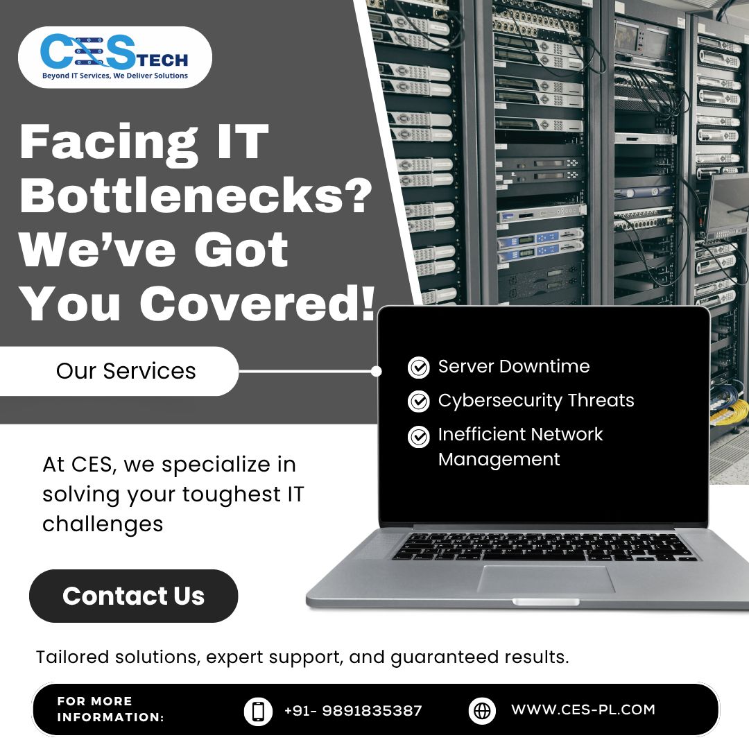 ces_noida's tweet photo. IT challenges slowing you down? CES Tech is here to help.
We handle everything from server downtime and cybersecurity threats — ensuring smooth, secure &amp; optimized operation for your business.
Get IT support backed by expertise &amp; guaranteed results.
#CESTech #ITServices #SecureIT https://t.co/h4533SAcc5