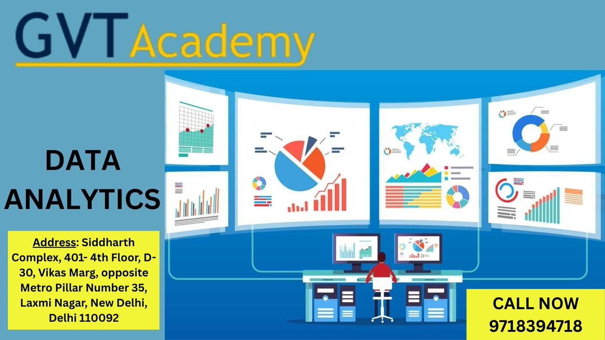 GVTAcademy's tweet image. linkedin.com/posts/gvt-acad…

#DataAnalyst #DataAnalyticsCareer #GVTAcademyLaxmiNagar #BestDataAnalystTrainingCourseInLaxmiNagar #BestDataAnalystTrainingCourseInNewDelhi #LearnDataAnalytics #DataSkills #SkillsForFuture #AnalyticsTraining #JobReadySkills #PowerBI #SQL #Python