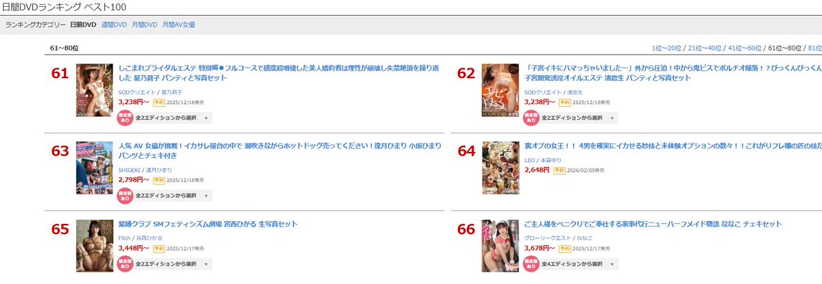 【FANZA*DVD #PR】ランキング
日間 66位(11/18)

#ななこ
【FANZA限定】ご主人様をペニクリでご奉仕する家事代行ニューハーフメイド物語 ななこ チェキセット
al.fanza.co.jp/?lurl=https%3A…
発売日：2025/12/16

↓動画↓
al.fanza.co.jp/?lurl=https%3A…

<a href="/LIBE_75/">ななこ</a>