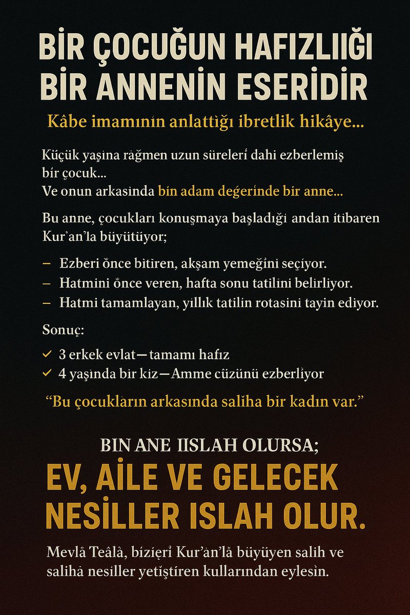 Ferdi_Karabasan's tweet image. Kabe İmamı anlatıyor...

Kur’an öğrettiğim gruba katılmak için küçük bir çocuk geldi.

Dedim ki çocuğa: “Kur’andan ezberinde bir şey var mı? “
“Evet “dedi.

Dedim ki ona “ Amme cüzünden bir şey okur musun?” Okudu.

Sonra dedim Tebrake suresi ezberinde mi?

Yaşı küçük olmasına…