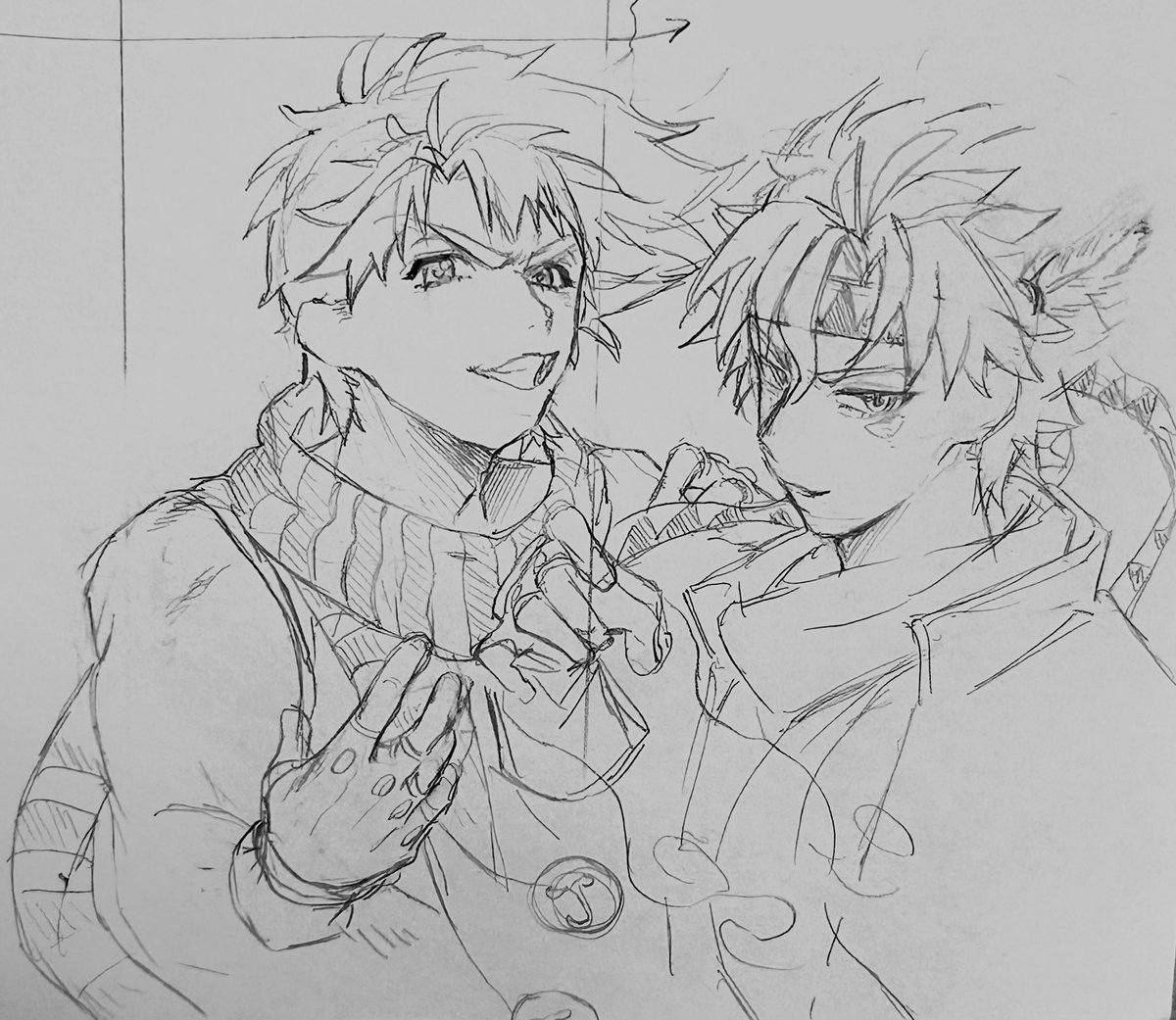 ジョジョ2部見たから落書き