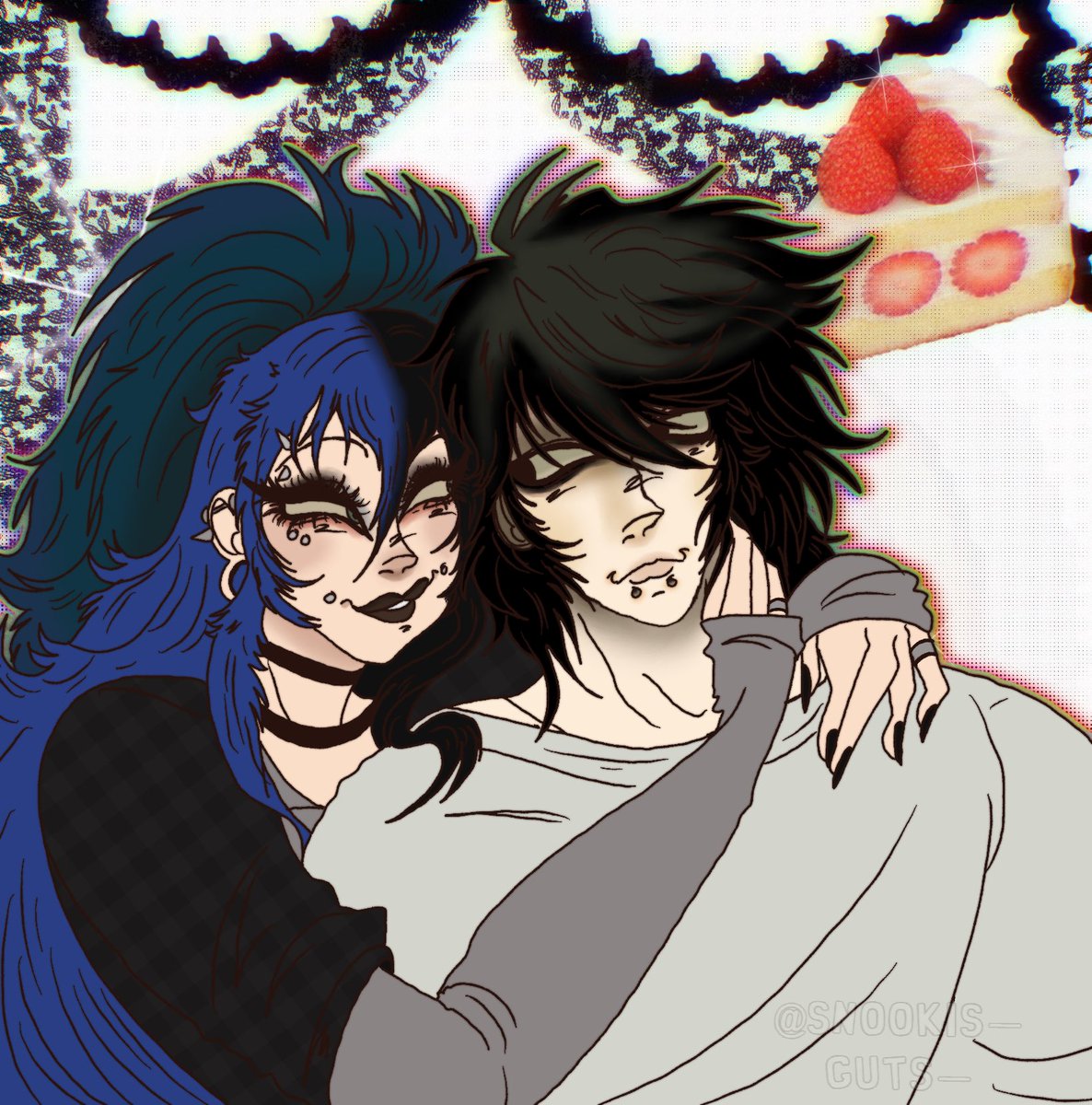 Pierrette_Notes's tweet image. Adara and L 🖤🍰🪶