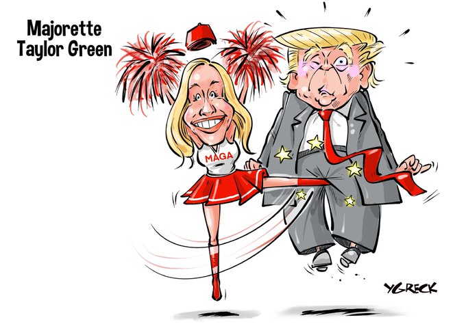 While Donald #Trump dismissed Marjorie Taylor Greene's claim that his attacks and accusations of treason put her in danger, the police say she has received assassination threats. #TrumpisaNationalDisgrace