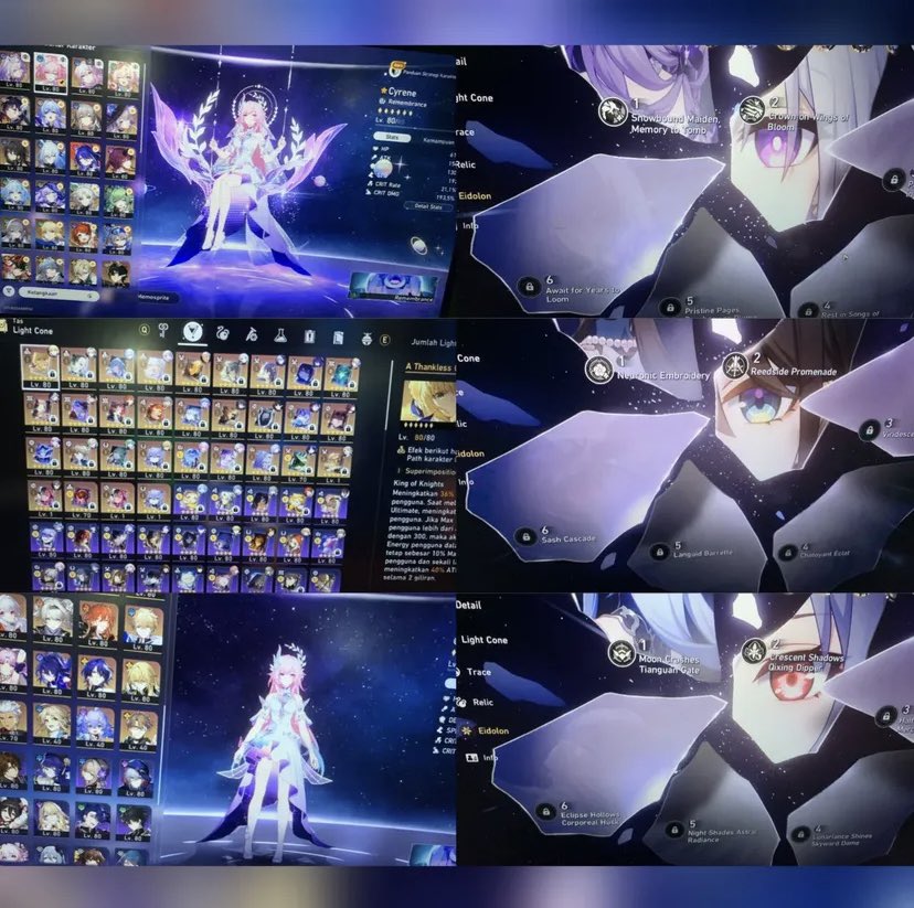 zzenin's tweet photo. halooww mauu juall akunn hsrr miminn nihh amann yaah tentunyaa!! 

Login via :  username 
•Server : asia
•lvl : 70
~Character
⭐5 : e2 casto, e2 jingliu, e2 ruanmei, 
⭐4 : e6 smua
~Light cone
⭐5 : 18 sign limit dan b5 bejibun
⭐4 : ss

~Tambahan
-akunn endgame tinggal merem clearr
-baru ce kegmail polos khusus akunn hsr
-banyakk varian tim premium bisa di cekk ss
-build gg banget gausa farming lagi
-clear AA border emass menyala
-esp on masi panjang
-jual cepet buat beli pc
-bisa ngejar sign hycine or cyrene udah pity belasan
-asal usul jelas reffull dari owner sebelumnya amann noo issue hb

HARGA : 3000k negoo yaa~
#zonauang #zonaba