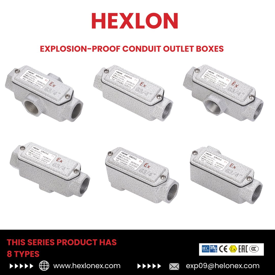 Hexlon88's tweet image. 🚀 BHC-Series Ex-Proof Outlet Boxes by HEXLON
✅ China Ex (GB) Certified
✅ Zones 1,2,20,21,22
✅ Aluminum alloy | IP65
✅ 8 types available
✅ Custom threads (G/M/NPT)
🔗Link:hexlonex.com/product_catego…
#ExplosionProof #HEXLON #HazardousArea #IndustrialSafety