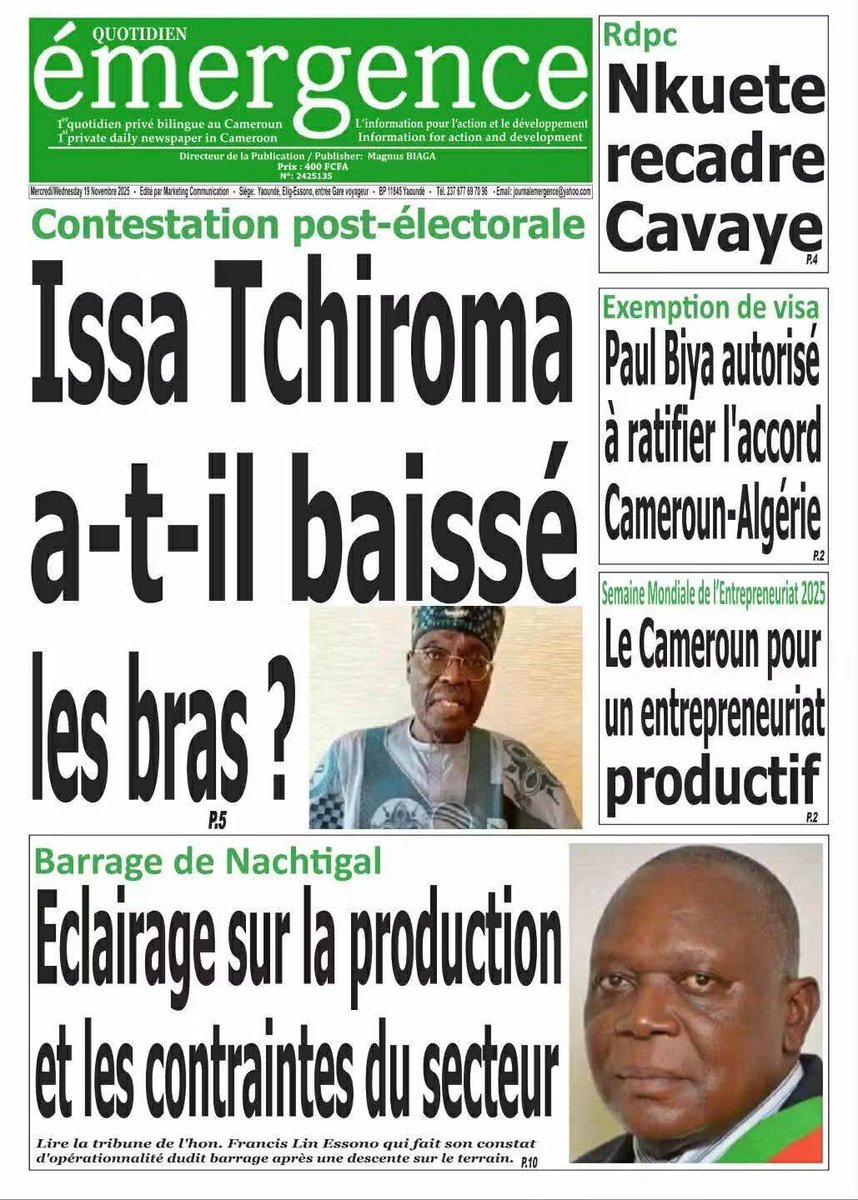 dashmedianews's tweet image. QUELQUES UNES DU 19 NOVEMBRE 2025

#highlights #followers #revue #presse #dashmedia #DashTv