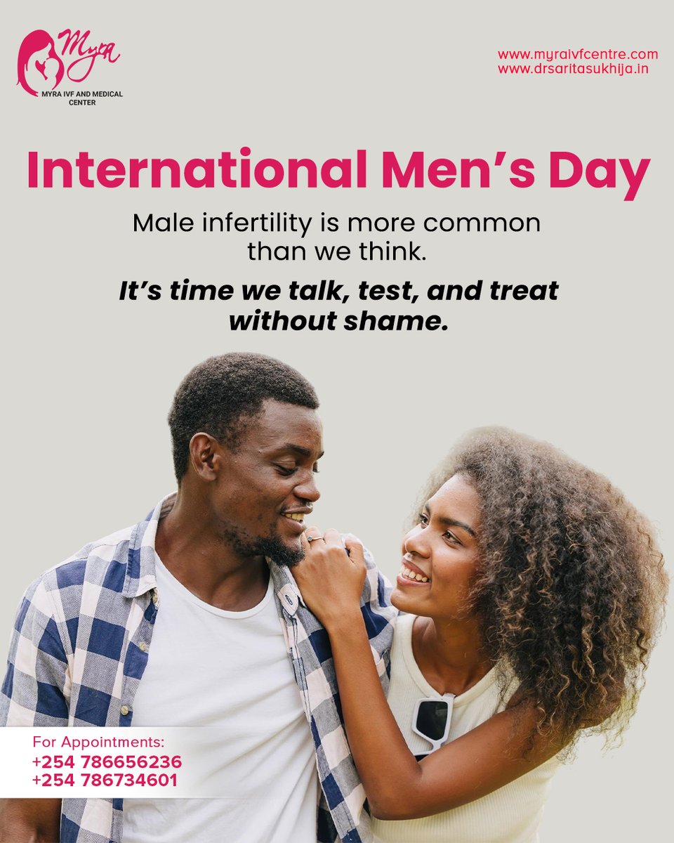 myraivfcenter's tweet photo. Male infertility is more common than many realise. On International Men’s Day, it is important to talk openly, test early, and seek treatment without shame.

Every man deserves support, clarity, and compassionate care on the path to parenthood. #InternationalMensDay https://t.co/5e1CBAH4X6