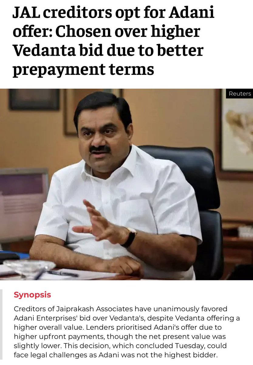 GauravGupta_RE's tweet image. JAL creditors opt for Adani offer. Picked over higher Vedanta bid due to better prepayment!

The long Noida saga finally reaches closure.

Floodgates are open: Adani, Aditya Birla, DLF, Prestige, Sobha…every top name is cementing its bet in Noida
