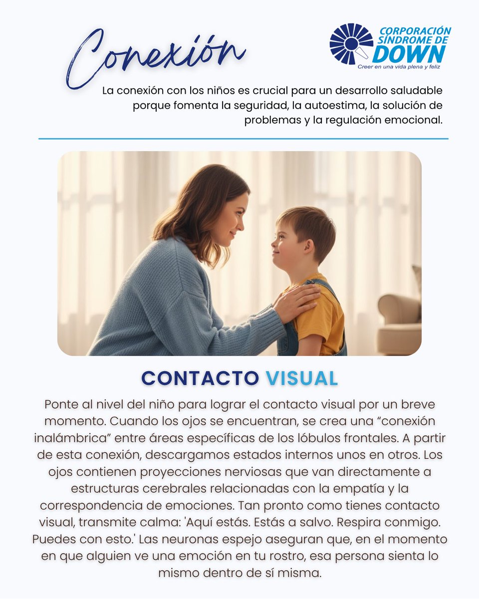 corpdown's tweet image. 💛 A veces, la conexión comienza cuando te agachas, lo miras a los ojos y todo se detiene por un instante.  En esa pequeña mirada, el niño siente seguridad, calma y el mensaje silencioso de: “Estoy contigo.” 👀 Ese momento lo regula, lo acompaña y le enseña que no está solo.