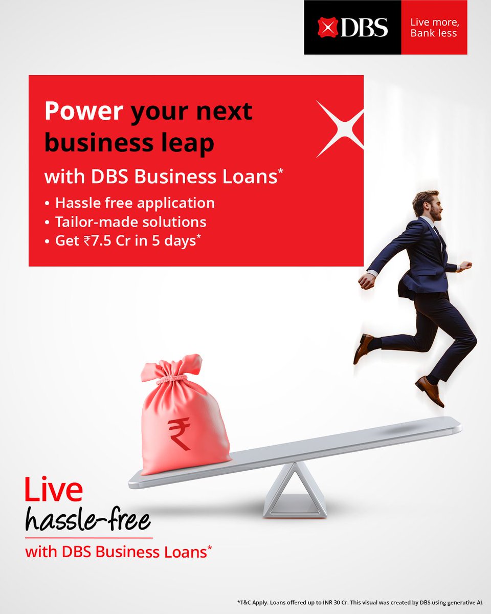 DBSBankIndia's tweet image. Fuel your business growth with the backing of Asia’s Safest Bank*, recognised for robust risk management capabilities and strong credit ratings.

Learn more: go.dbs.com/49UzRNA

#DBSBankIndia #LiveMoreBankLess #BankOnDBS #BusinessBanking

*Global Finance 2009-2025. All loans