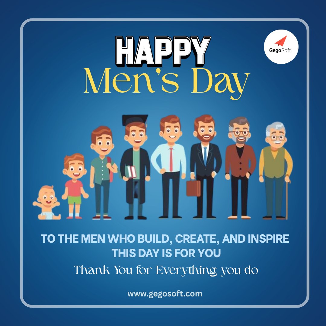 GegoSoftTech's tweet image. ✨ HAPPY MEN’S DAY ✨

To the men who build, create, and inspire — this day is for you 

#MensDay #HappyMensDay #InternationalMensDay #MensDay2025 
#MensStrength #MensLifestyle #MensDayCelebration #MensInspiration #Mens