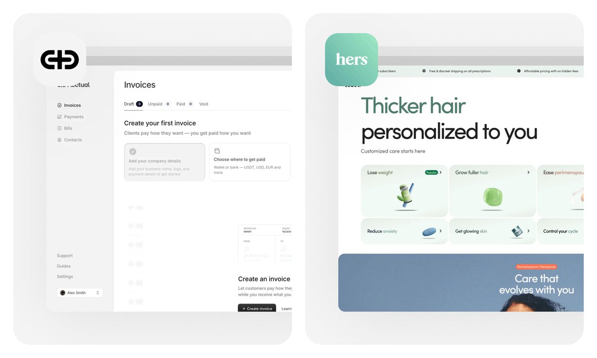 New web apps on Mobbin this week.
Featuring <a href="/AcctualTeam/">Acctual</a>, <a href="/wearehers/">hers</a>, <a href="/clickup/">ClickUp</a>, and 1 more.

Check them out on mobbin.com