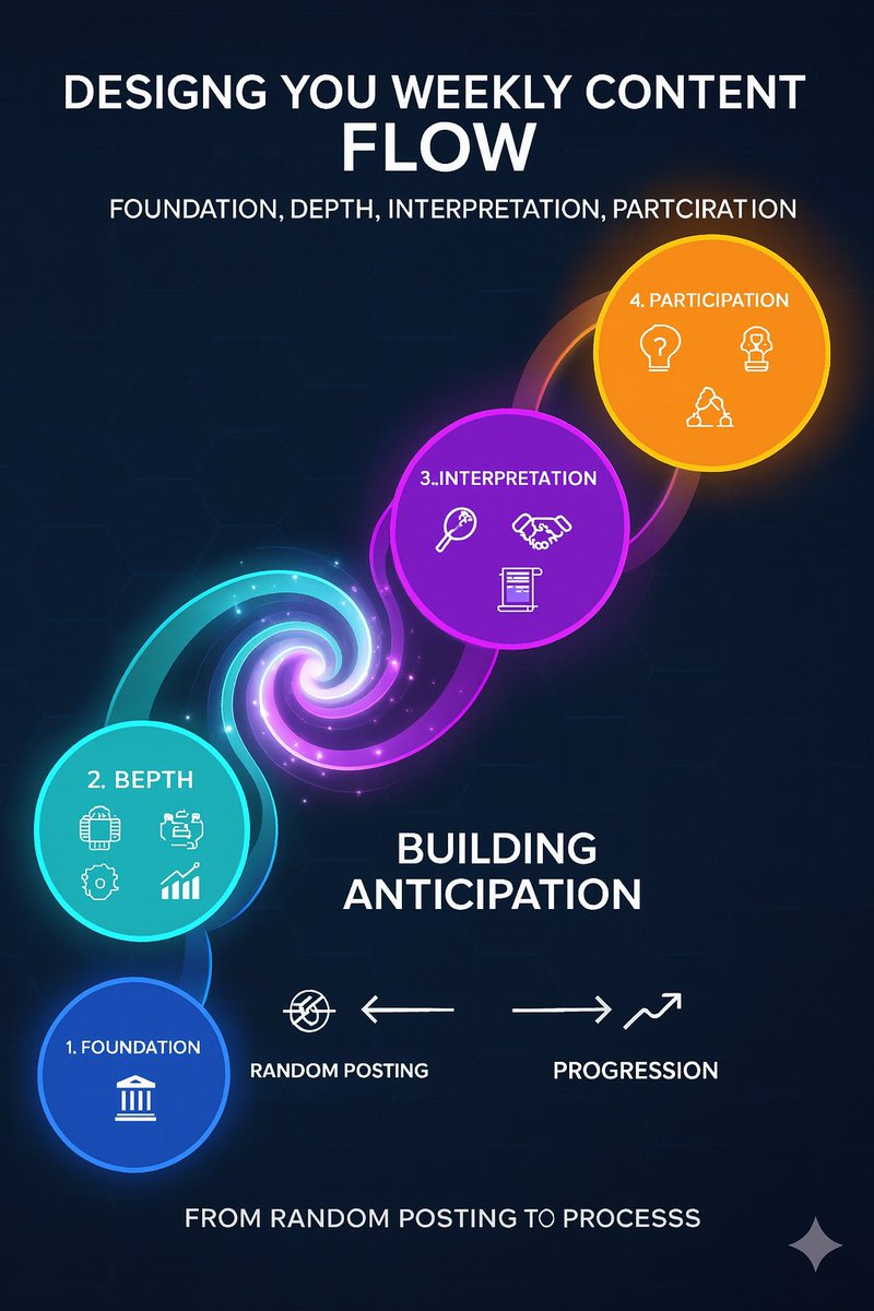 Designing Your Weekly Content Flow

Storytelling gives your project identity, but structure gives it direction. In Web3, growth isn’t random  it comes from content that compounds, not content that drifts.

A weekly content flow isn’t about routine; it’s about rhythm. It trains