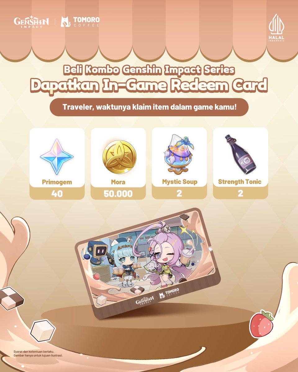 原神』と『TOMORO COFFEE』のコラボが2025年11月26日からインドネシア