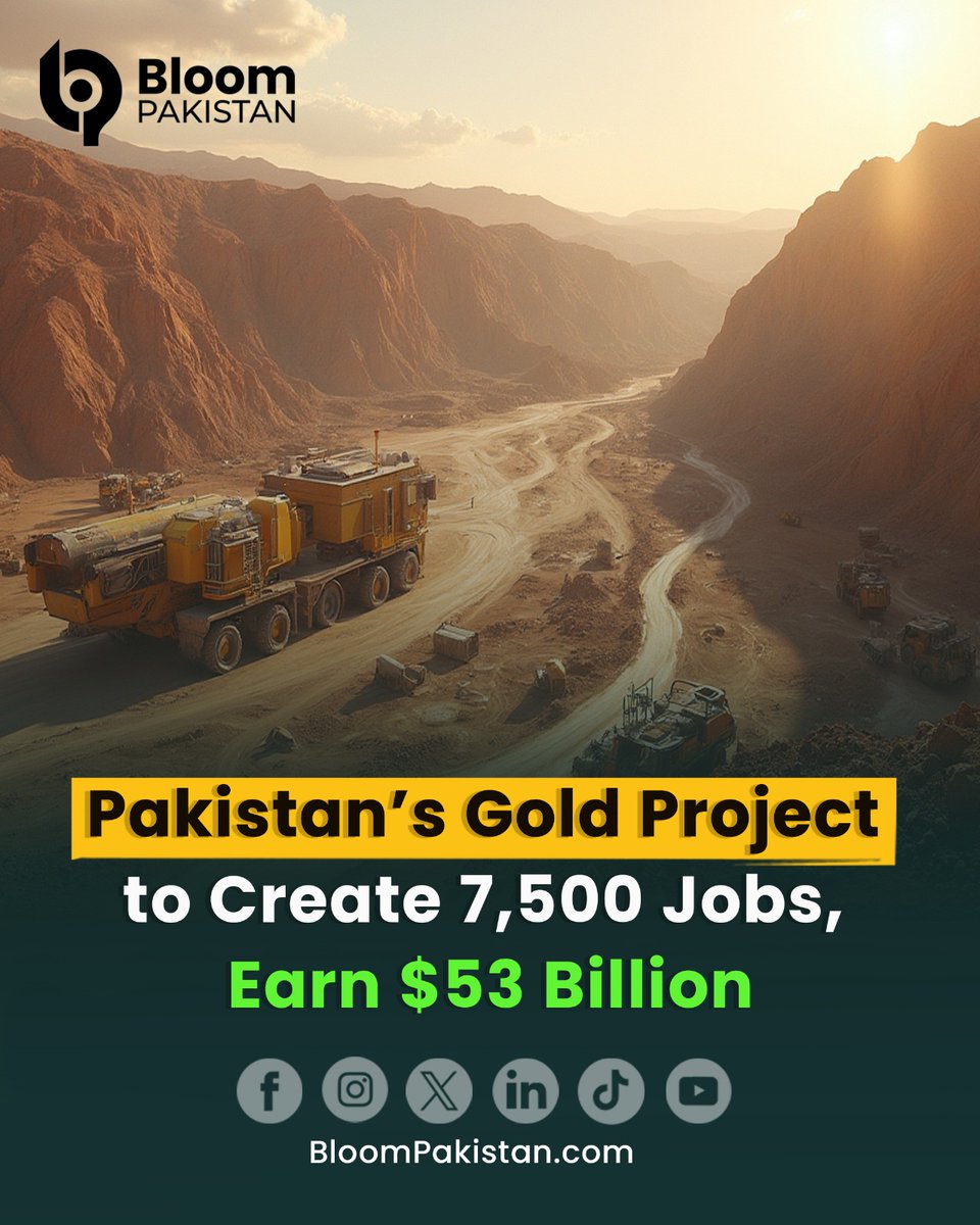 bloom_pakistan's tweet image. Pakistan aims to generate $53 billion from the Reko Diq Copper-Gold project, expected to create 7,500 jobs in Balochistan.

Read More: bloompakistan.com/pakistans-gold…

 #RekoDiq #PakistanEconomy #MiningProject #Balochistan #JobCreation