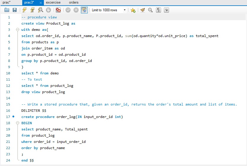 D_data_boy's tweet image. Recently, I worked on creating a stored procedure in SQL to automate a task. The goal was simple: write a procedure that accepts an Order ID and returns the list of items in that order along with the total amount.
#SQL #dataanalytics