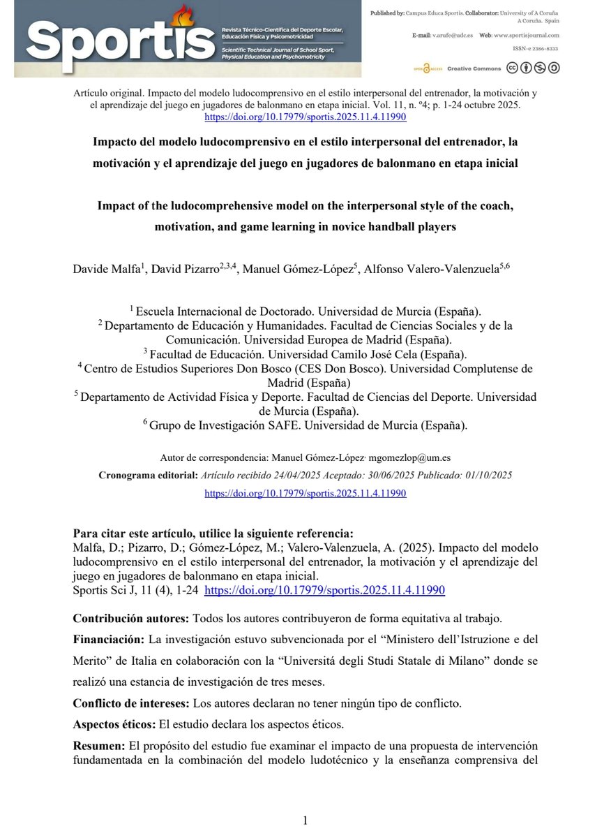 Enseñar mejor en #Balonmano base: el poder del modelo híbrido. El modelo híbrido aumenta la motivación y la comprensión del juego, y los entrenadores lo ven más eficaz y participativo. Una vía prometedora para mejorar la formación. <a href="/RFEBalonmano/">RFEBalonmano</a> <a href="/umucafd/">CAFD UMU</a> <a href="/FBMRMU/">FED. BALONMANO REGION DE MURCIA</a>