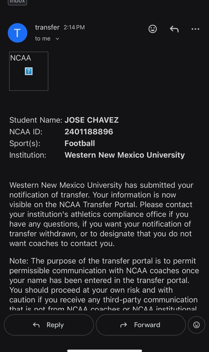 I would like to announce I am officially in the portal with three years of eligibility left.