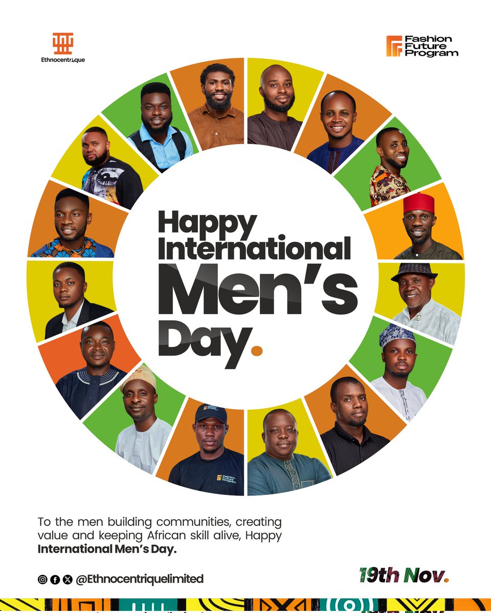 fashionfuturep's tweet image. To the men building communities, shaping creativity, and keeping African skill alive, thank you. Your work powers our vision every day. Happy International Men’s Day!
 #InternationalMensDay #Ethnocentrique #FashionFutureProgram