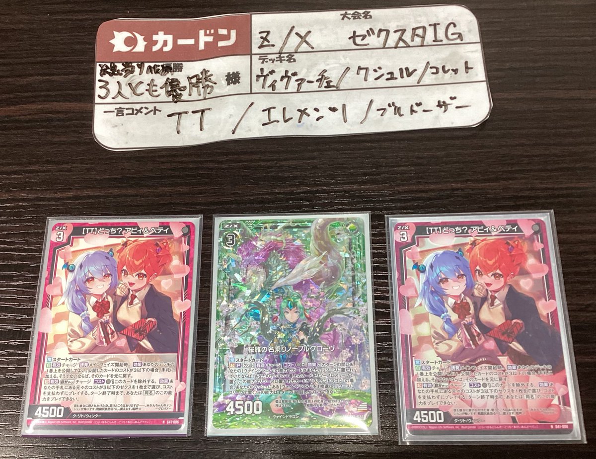 🦖 #ゼクス 大会情報🦖 本日開催のゼクスタ 優勝者は【三人とも優勝