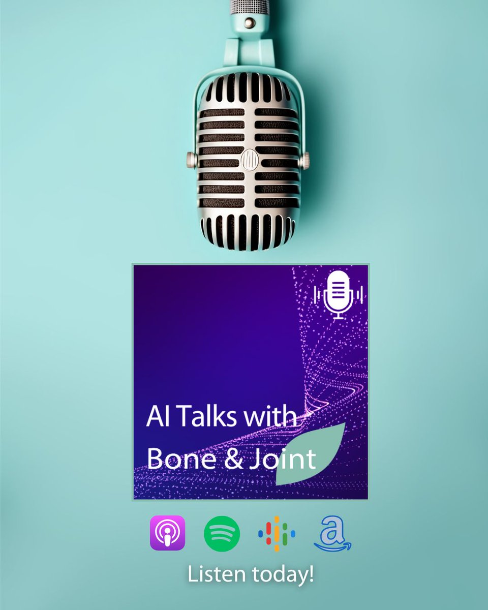 📣 Follow AI Talks with Bone &amp; Joint! 📣

Listen to top-level summaries of groundbreaking papers from <a href="/BoneJointOpen/">Bone & Joint Open</a>, <a href="/BoneJointRes/">Bone & Joint Research</a> and <a href="/BoneJoint360/">Bone & Joint 360</a> today!

#AI #Podcast #OrthoTwitter #Healthcare

ow.ly/tTvS50Xt3ho