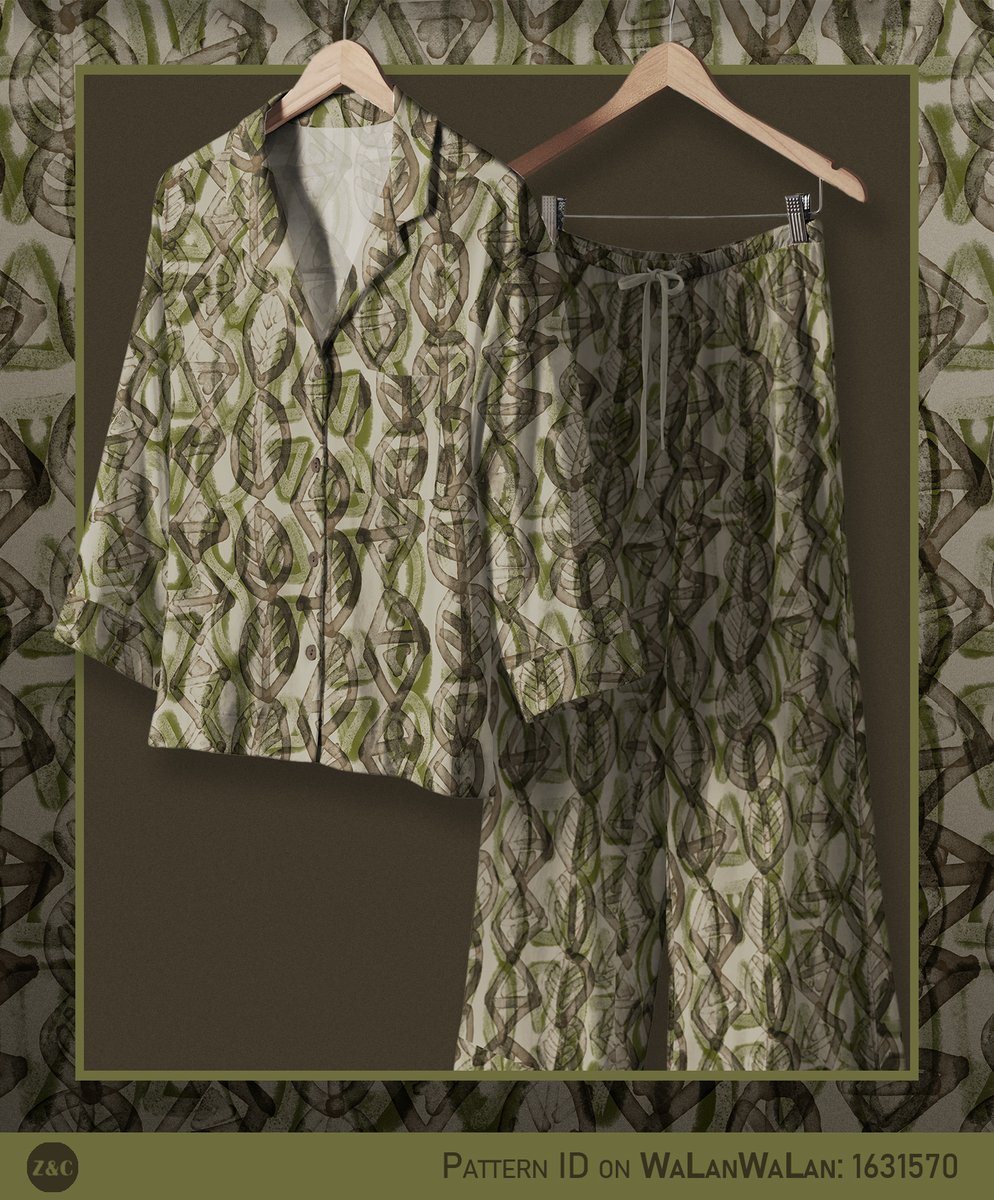 ming_li83530's tweet image. New print drop! &quot;Botanical Tribe&quot; – where hand-painted leaves meet tribal symbols. Olive green &amp;amp; coffee brown for that perfect, artisanal, laid-back vibe~Get the pattern:walanwalan.com/designs/163157…
#PatternDesign #IndieMaker #BotanicalArt