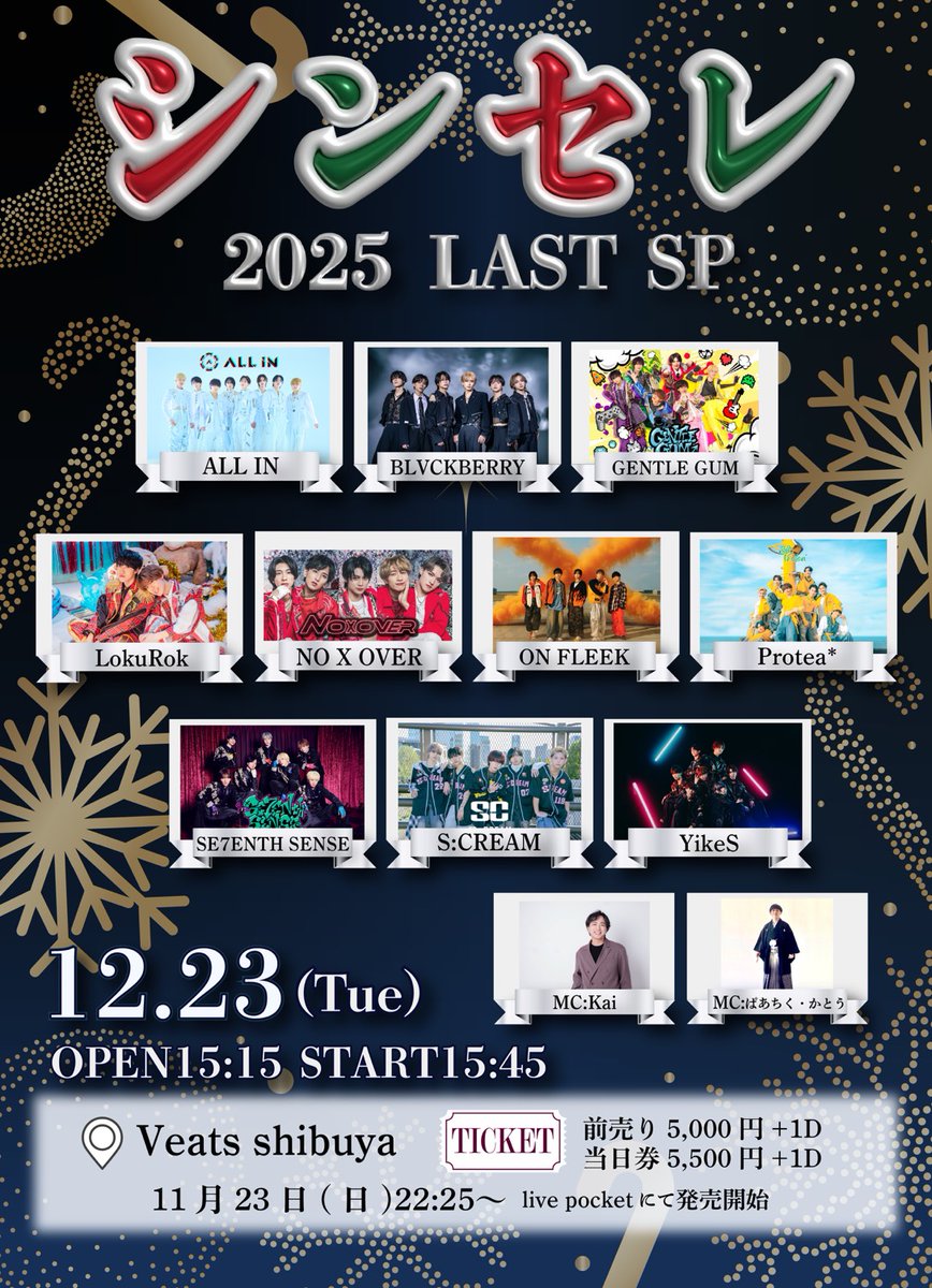 限定セール！コメントで500円引き！ラスト1セット　フィルドウィズジョイ7点 🚩出演者発表🚩】 ～シンセレ2025LAST SP～ <日時>12/23(火) <時間